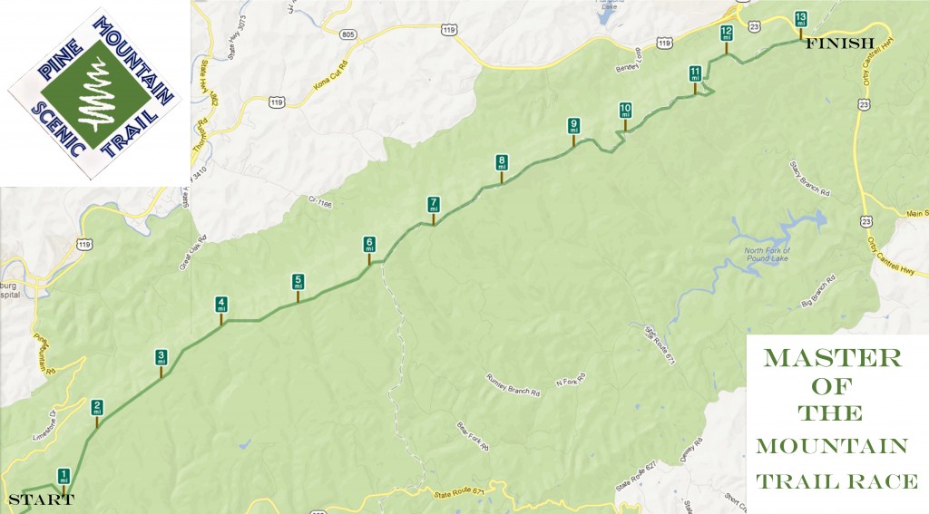 Pine Mountain Master of the Mountain Course Map 2013